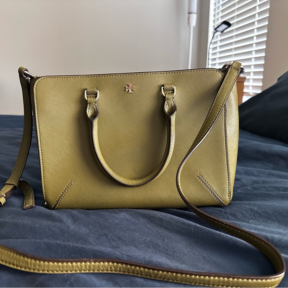 Tory Burch Green Crossbody Bag with Gold Hardware